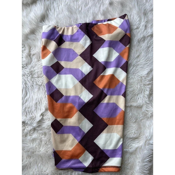 zara bike shorts small athletic Print Bold Bright Stretch multicolor geo print - Picture 5 of 6